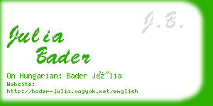 julia bader business card